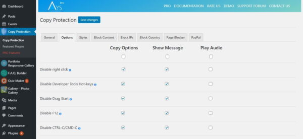 WordPress Copy Content Protection Pro Original